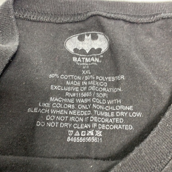 GIRLS Batman Black Logo Short Sleeve Tee Shirt Size XXL - Picture 4 of 4